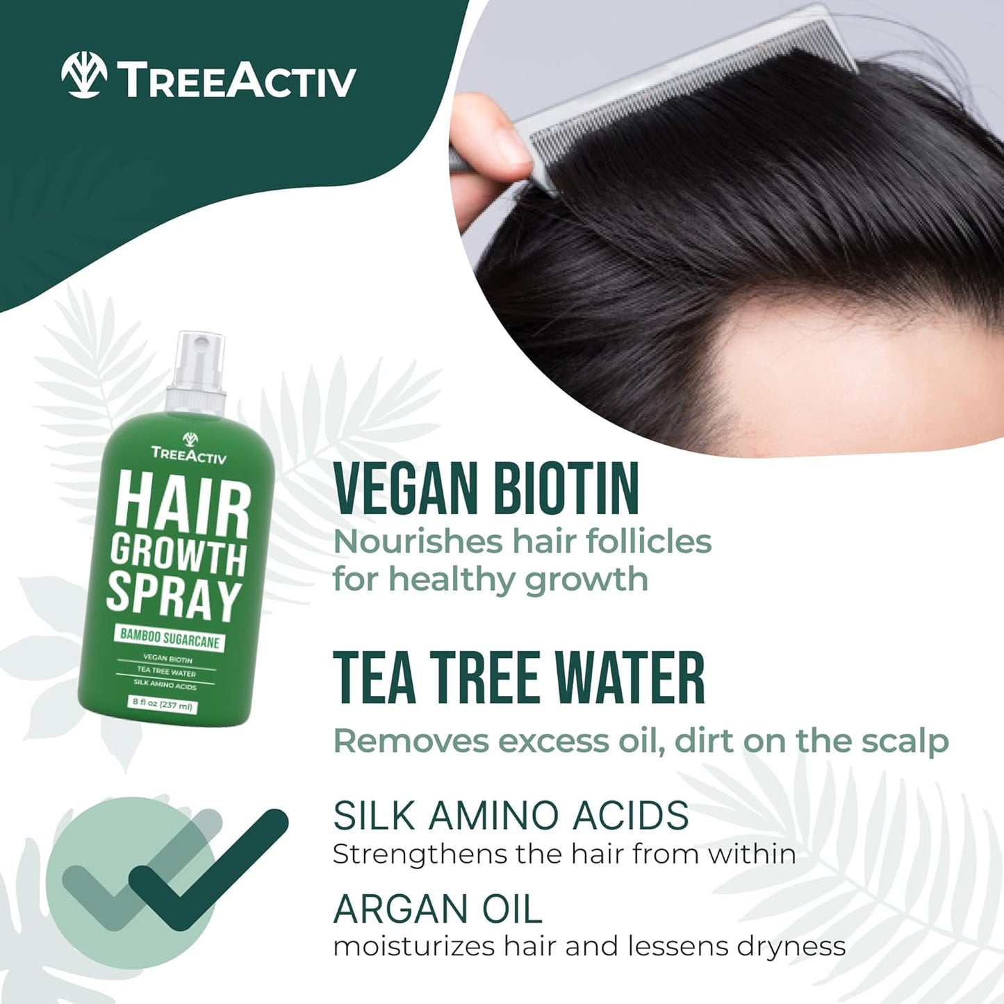 TreeActiv Bamboo Sugarcane Nourishing Hair Tonic 8 fl oz