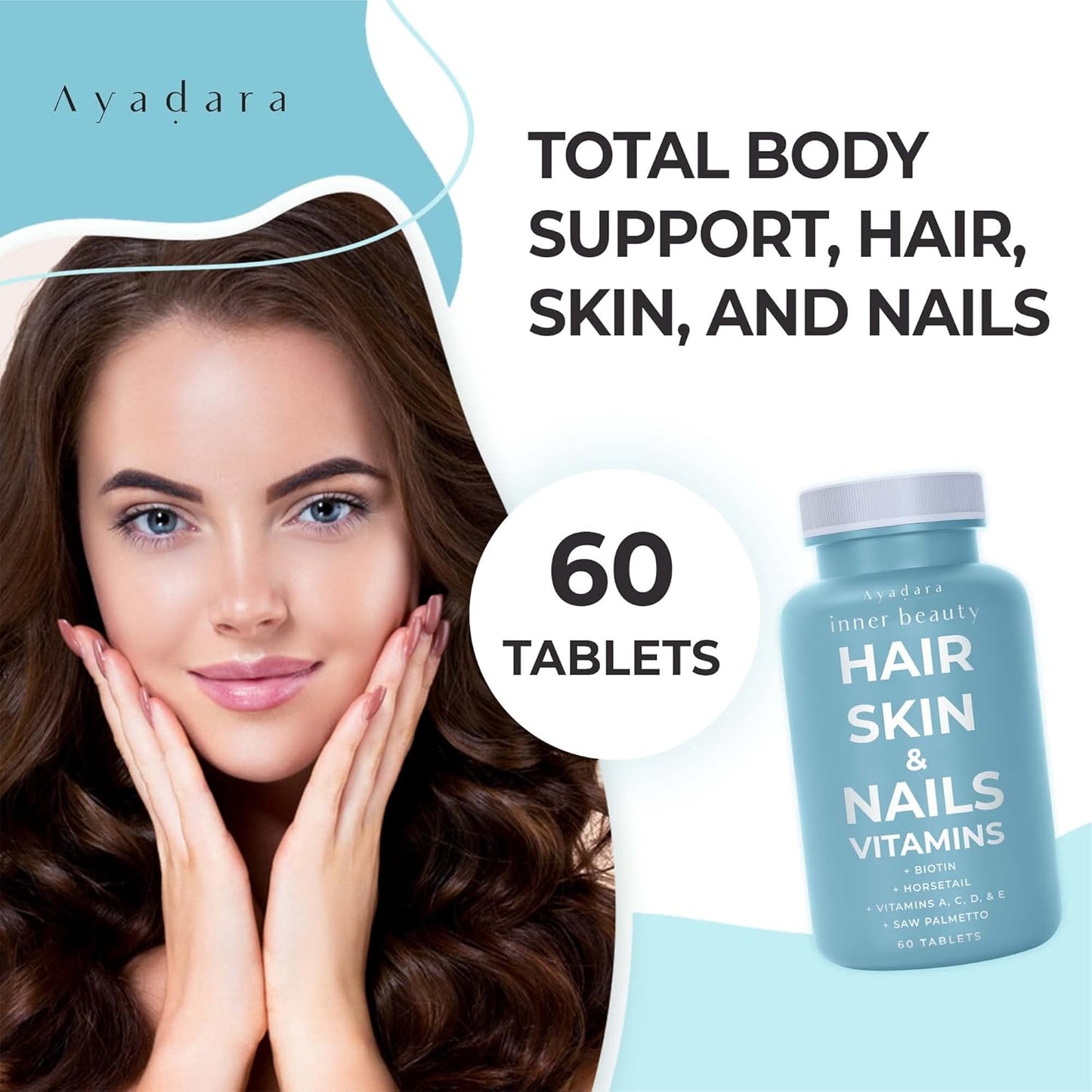 Ayadara Hair Skin and Nails Vitamins 60 Capsules