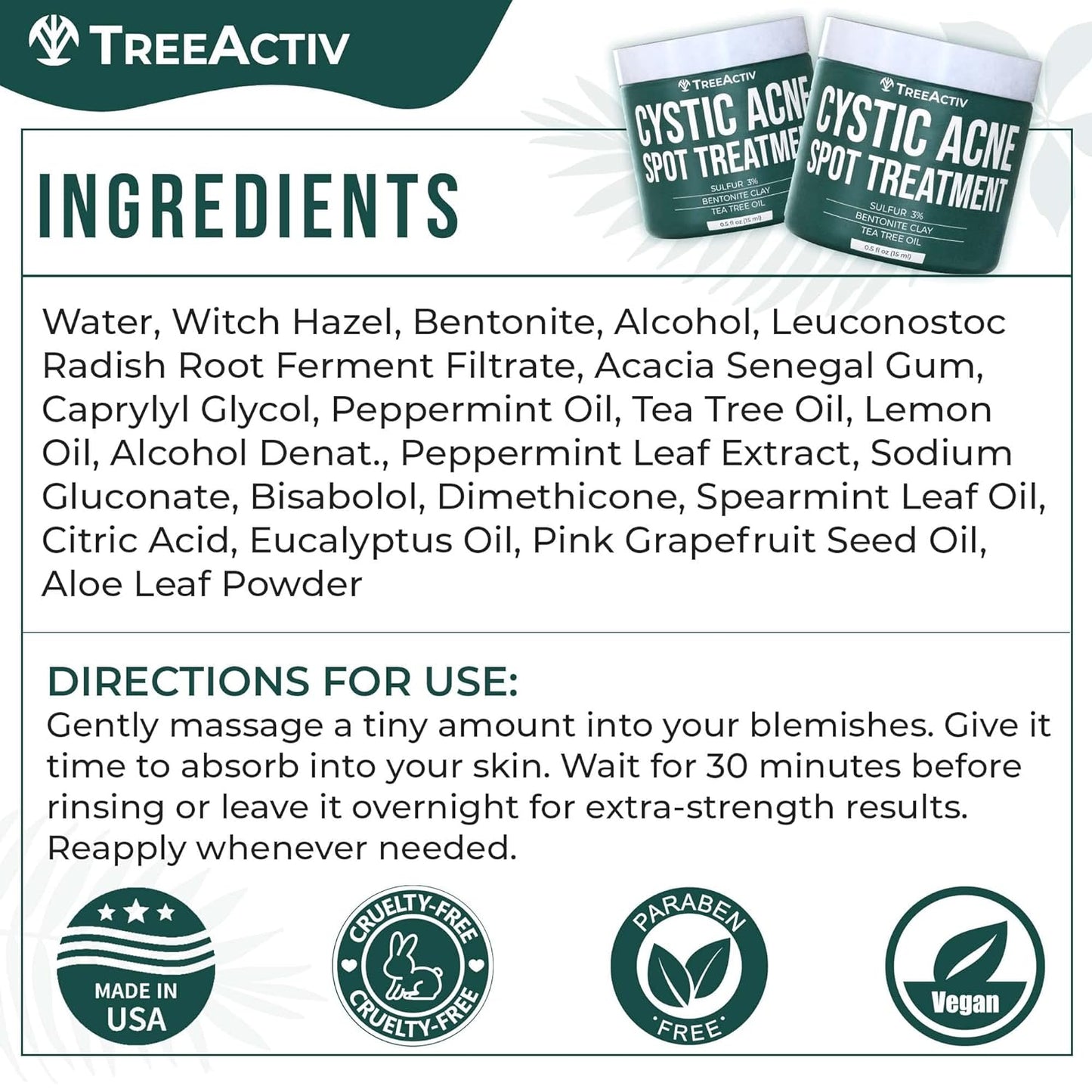 TreeActiv Cystic Acne Spot Treatment 0.5 fl oz