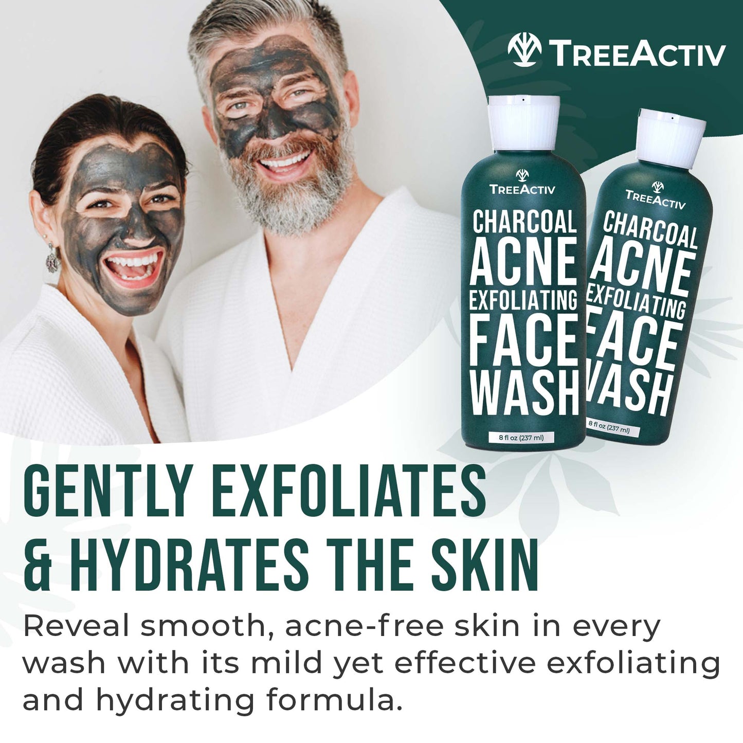 TreeActiv Acne Eliminating Face Cleanser 8 fl oz | Natural Exfoliating Formula