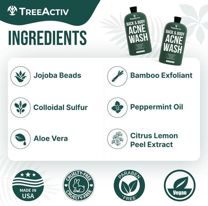 TreeActiv Anti-Acne Exfoliating Body Wash 8 fl oz