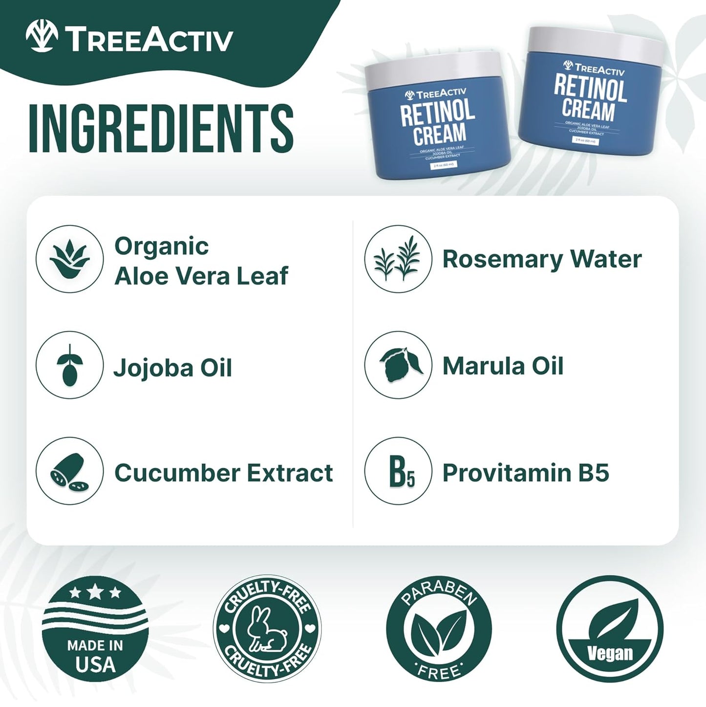 TreeActiv Retinol Cream 2 oz